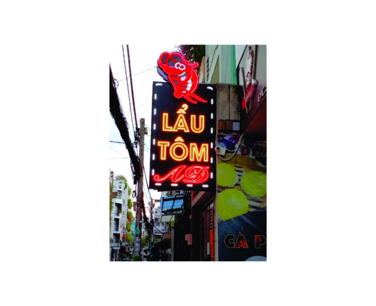 Thi công bảng hiệu đèn LED siêu đẹp cho quán “Lẩu Tôm”