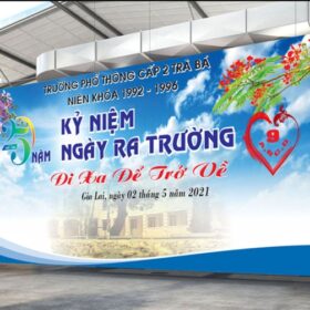 Biển bạt hiflex căng khung đế trắng