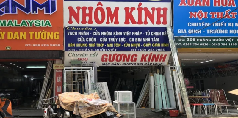 Bảng hiệu nhôm kính nhiều font chữ đẹp