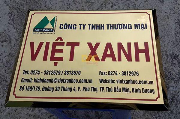 Mẫu biển tên công ty inox