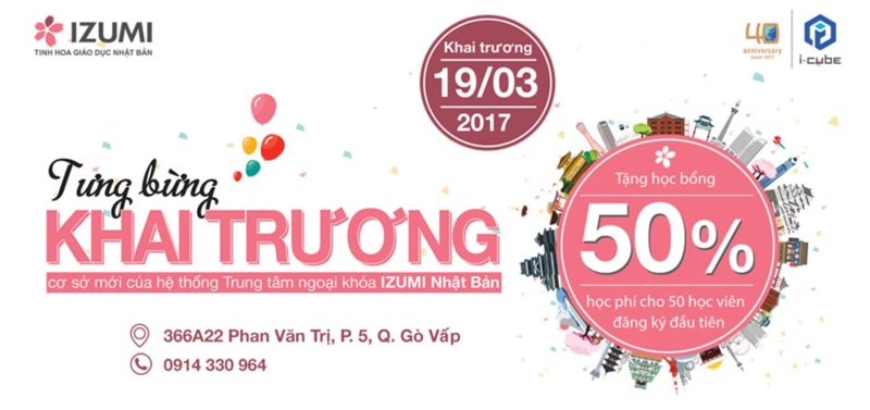 Banner khai trương trung tâm