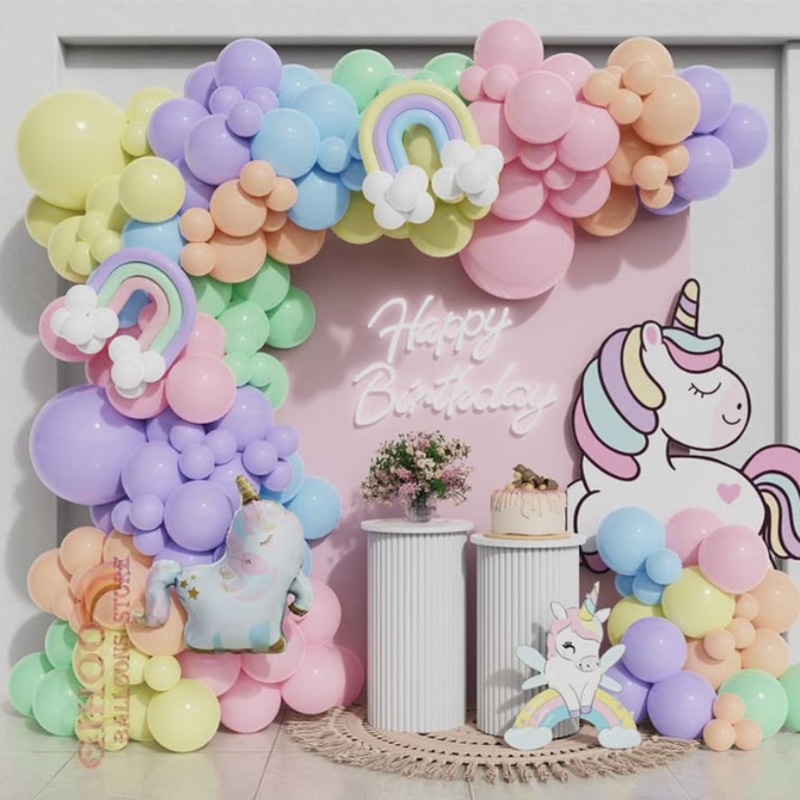 Phông sinh nhật bé gái chủ đề Unicorn
