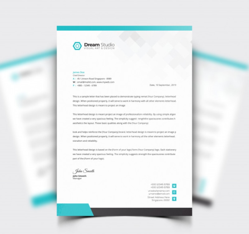 Các yếu tố thiết kế letterhead tiêu chuẩn