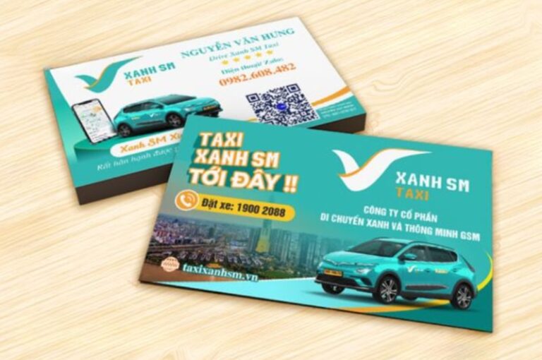 Mẫu card visit taxi thiết kế đơn giản, chuyên nghiệp cho tài xế