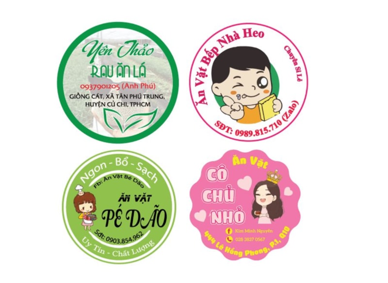 Mẫu tem tròn cho đồ uống và thực phẩm