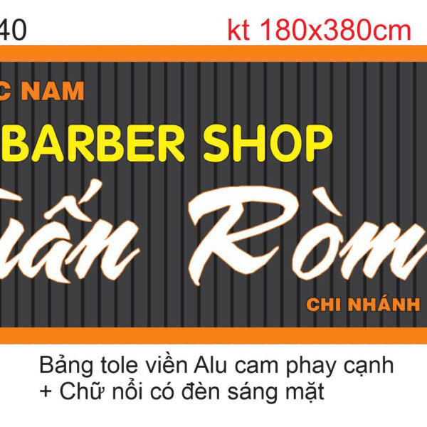Tuấn Ròm Barber – Bảng hiệu chữ nổi
