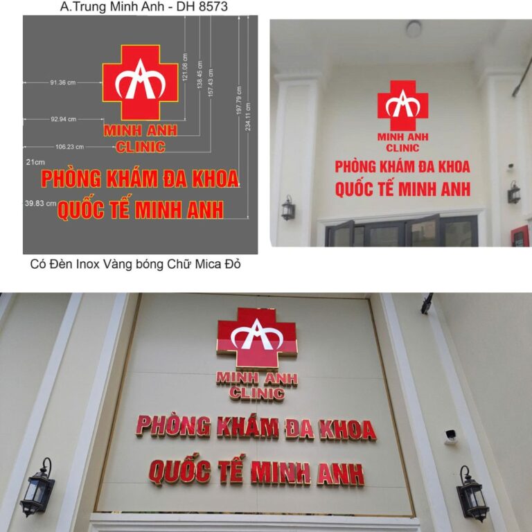 Bảng Hiệu Chữ Nổi Mica Chân Inox – Phòng Khám Minh Anh
