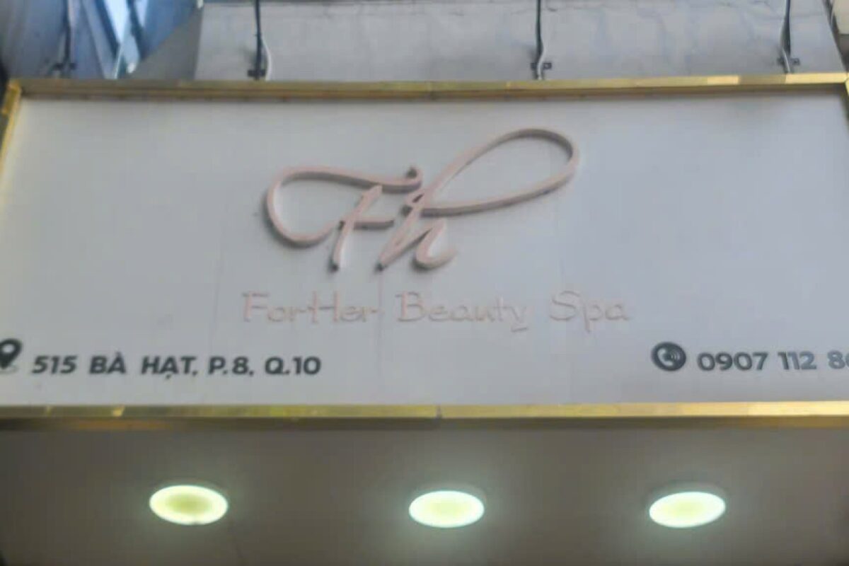 Chi tiết bảng hiệu spa salon được gia công
