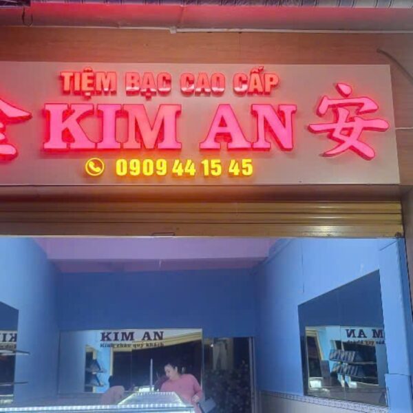 Tiệm bạc Kim An – Bảng hiệu Alu chữ nổi Mica