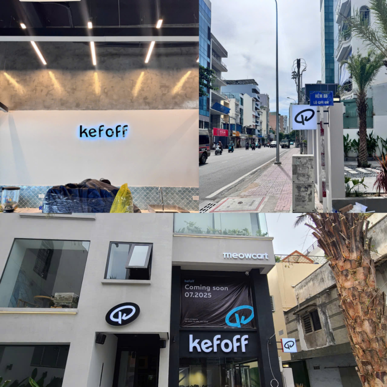 Bộ bảng hiệu chữ nổi LED & bảng nhận diện thương hiệu KefOff