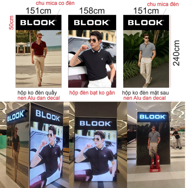 Giải pháp Hộp đèn Bạt không gân: Đỉnh cao hiển thị cho thời trang cao cấp – Dự án BLOOK
