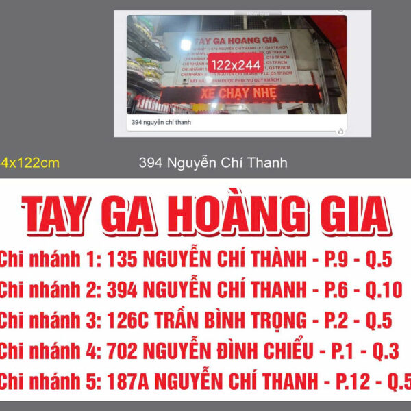 Tay Ga Hoàng Gia – Bộ bảng hiệu cửa hàng