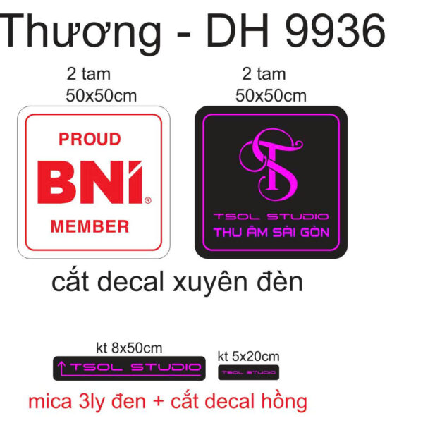 Thu Âm Sài Gòn – Hộp đèn Mica