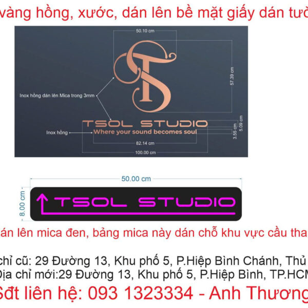 TSOL Studio – Logo Inox dán tường