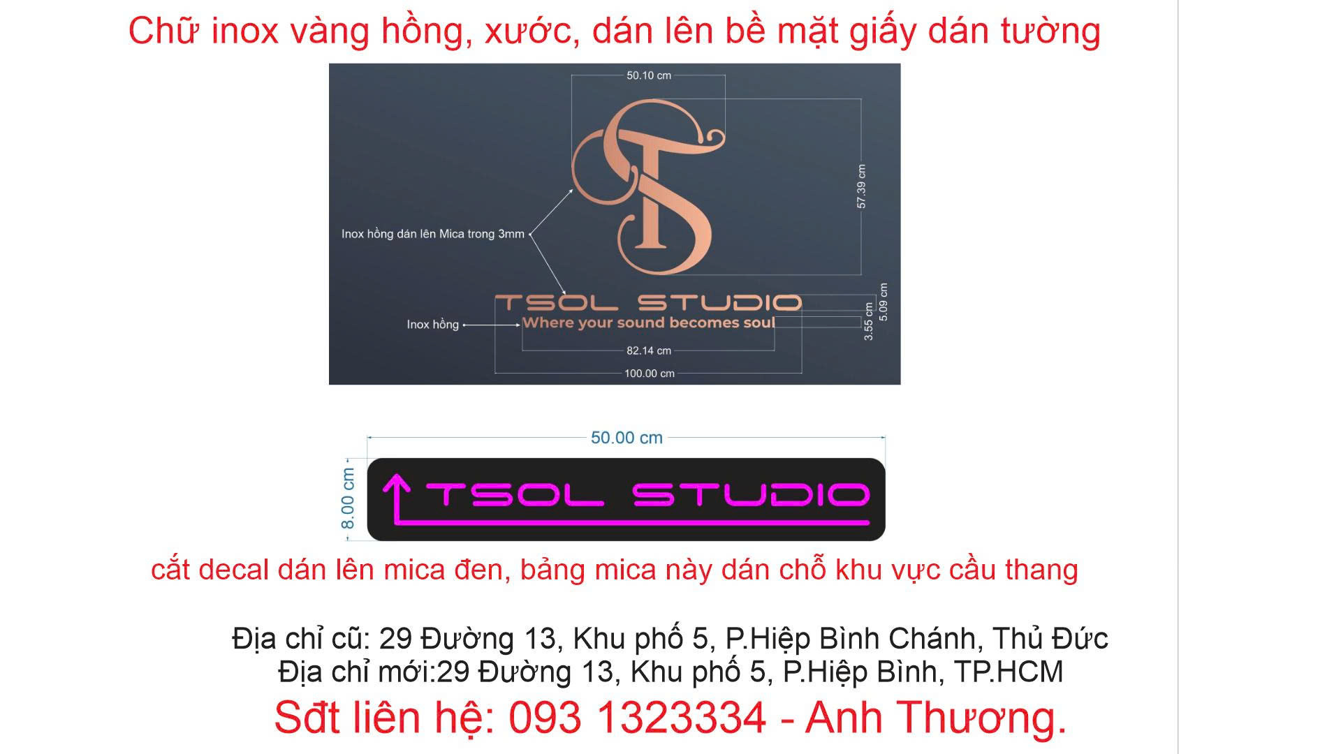 TSOL Studio – Logo Inox dán tường