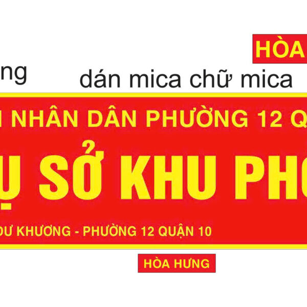 Trụ sở Khu phố 8 – Bảng hiệu Mica