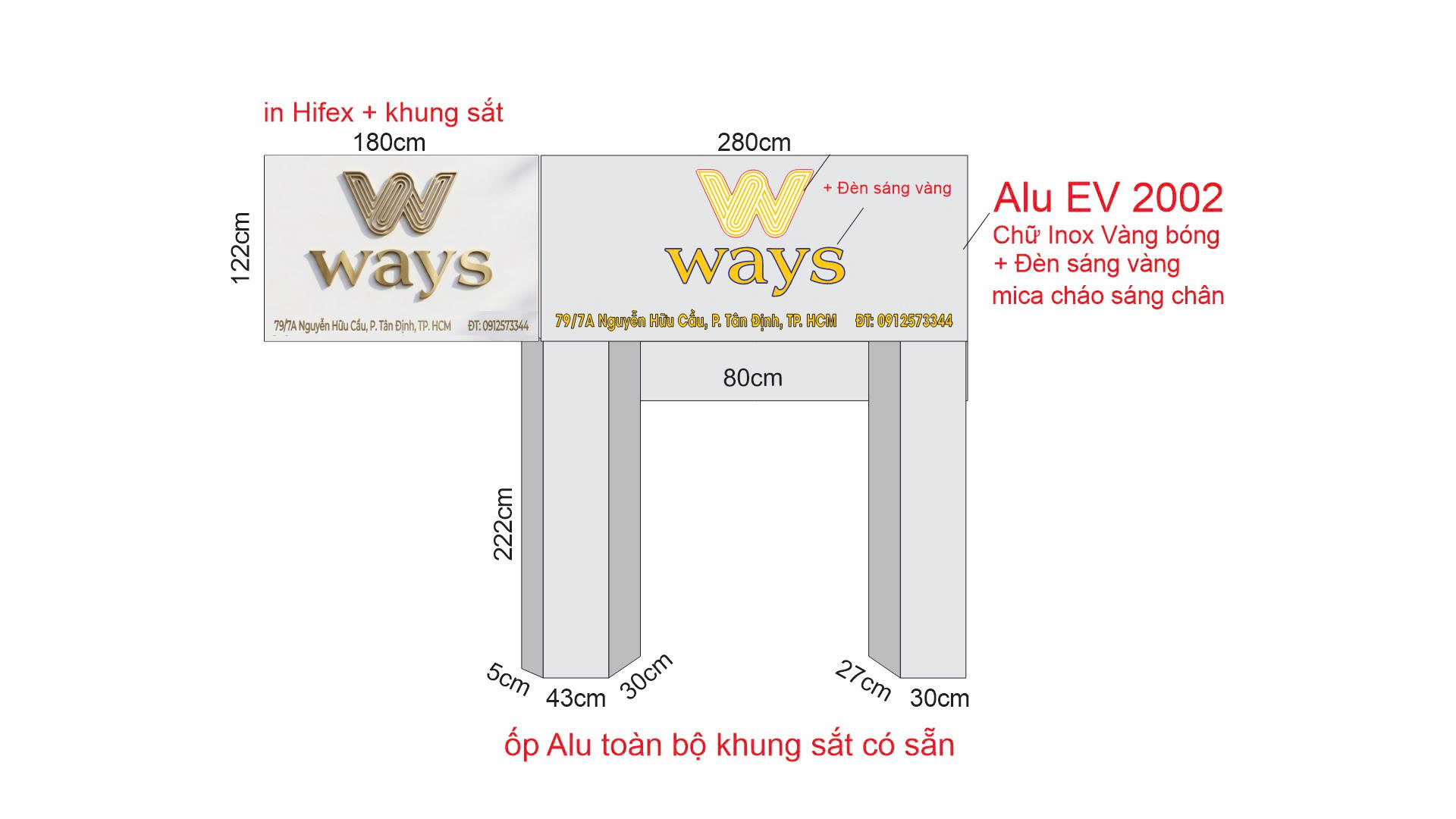 WAYS – Bảng hiệu chữ nổi