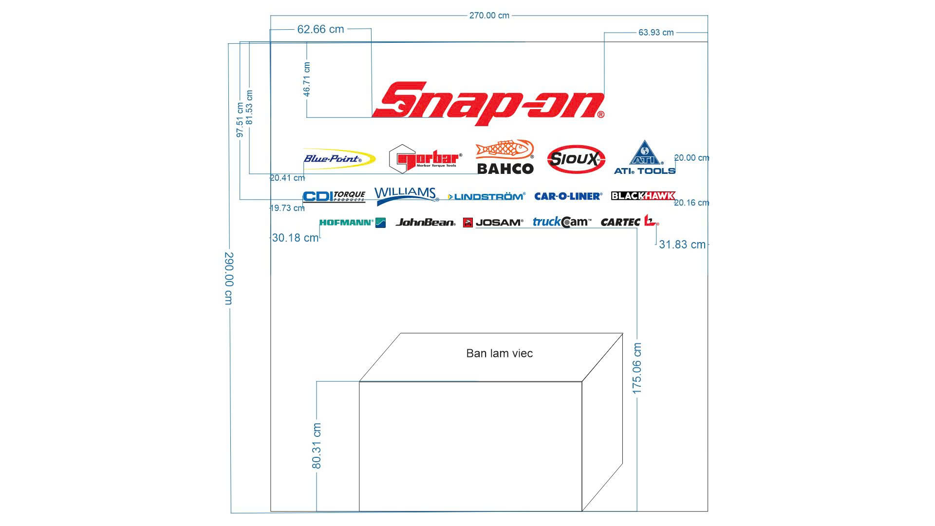 Snap-on – Bộ logo chữ nổi Mica
