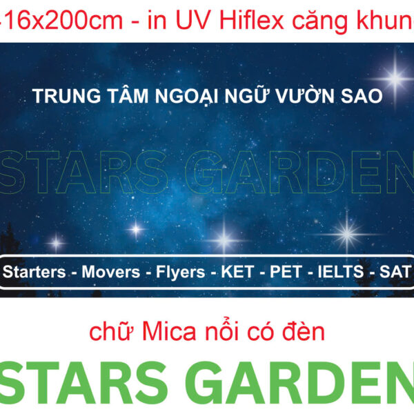 Stars Garden – Bảng hiệu Hiflex chữ nổi Mica