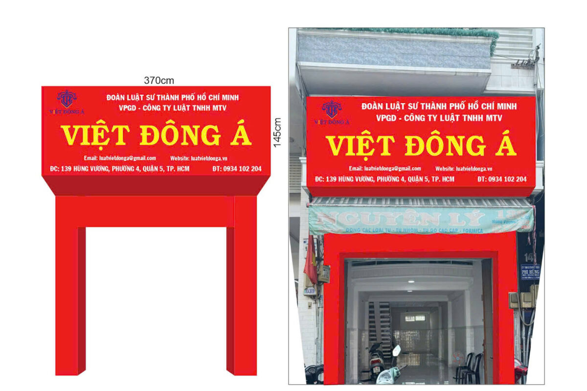 Bộ nhận diện bảng hiệu công ty đã thi công