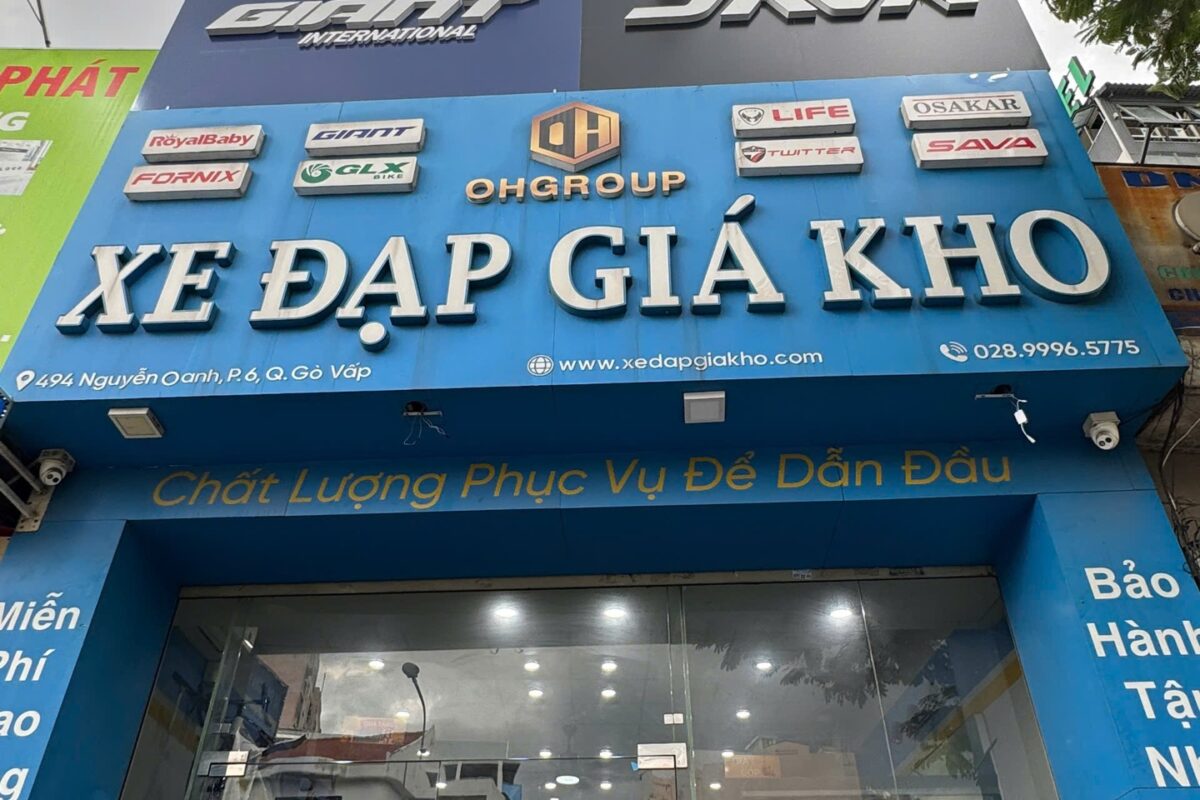 Bảng hiệu chuỗi cửa hàng Xe Đạp Giá Kho