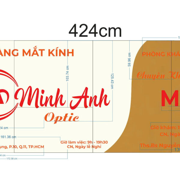 Mắt Kính Minh Anh – bảng hiệu chữ nổi