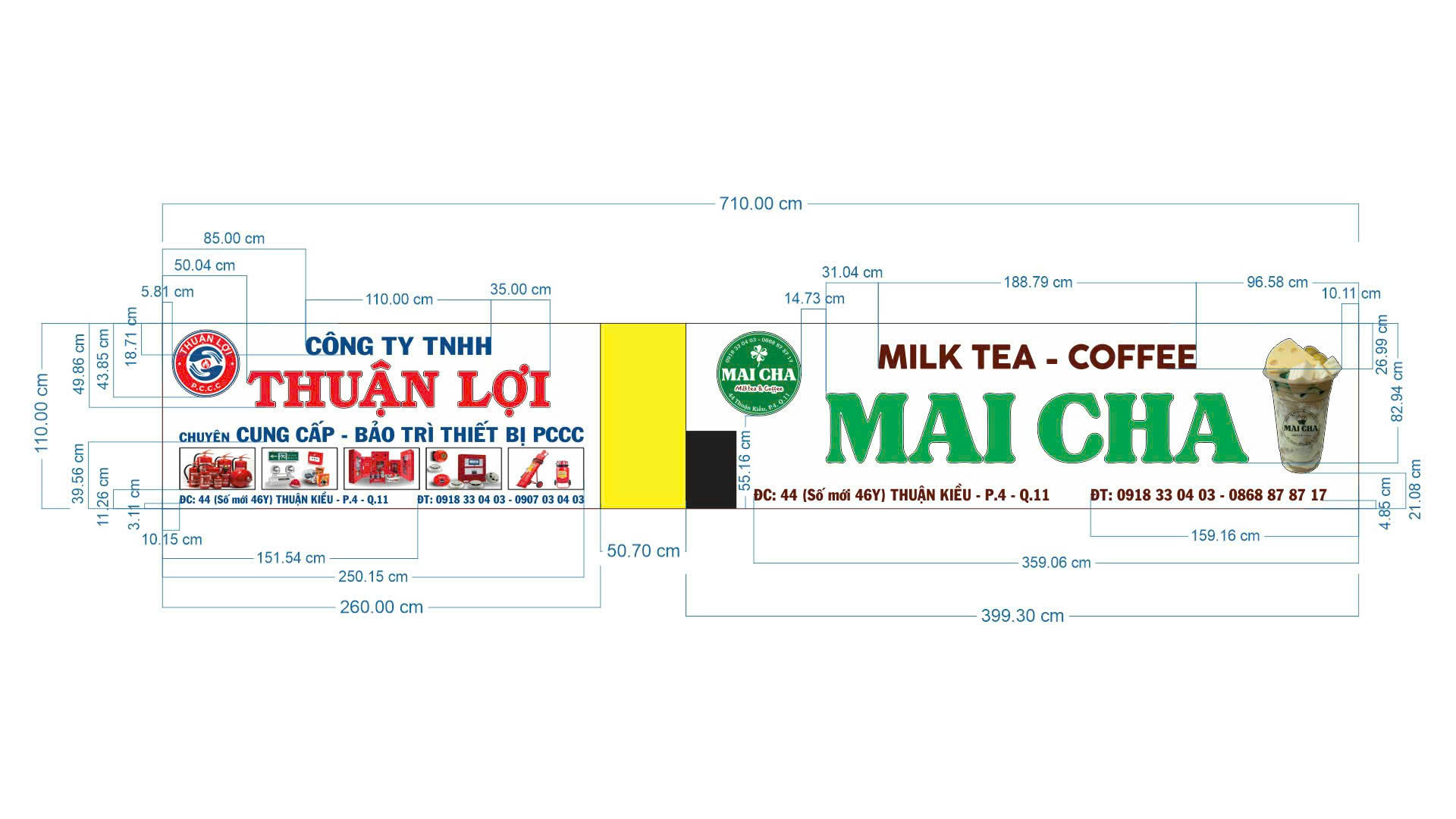 Mai Cha – bảng hiệu chữ nổi LED