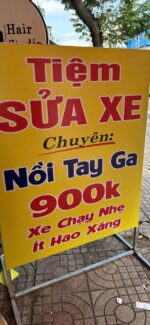 Nồi Tay Ga 900K – bảng hiệu và decal chuỗi cửa hàng