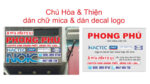 Phong Phú – bảng hiệu Mica và decal logo