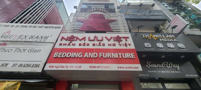 Nệm Lưu Việt – Bộ bảng hiệu Mica chữ nổi