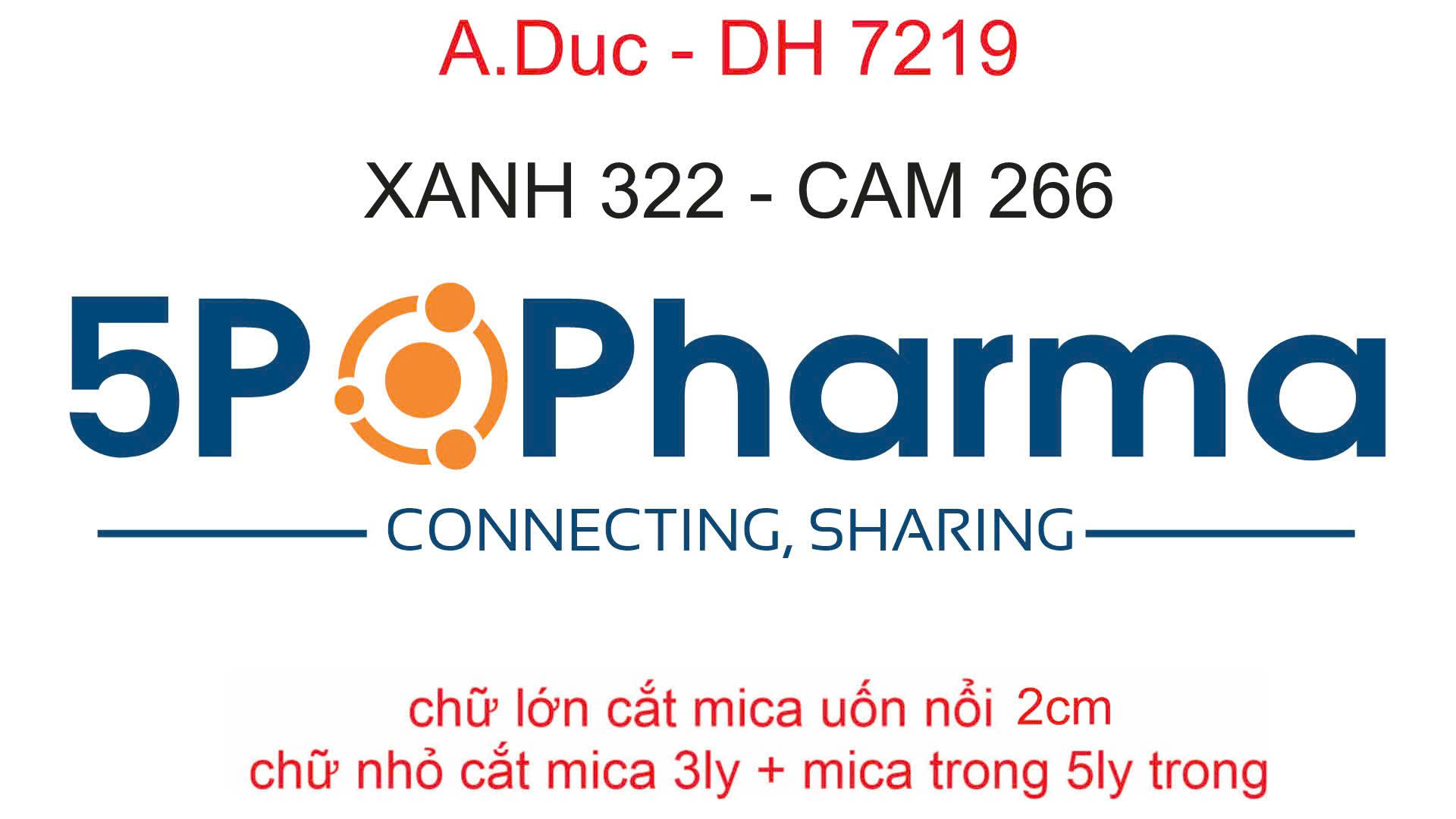 Bản vẽ logo và chữ nổi 5P Pharma