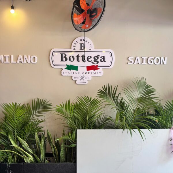 Hình ảnh thi công và hoàn thiện bảng hiệu Bottega – ảnh 10