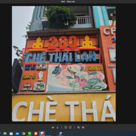 Hình ảnh bảng hiệu Chè Thái Lan trong quá trình thiết kế