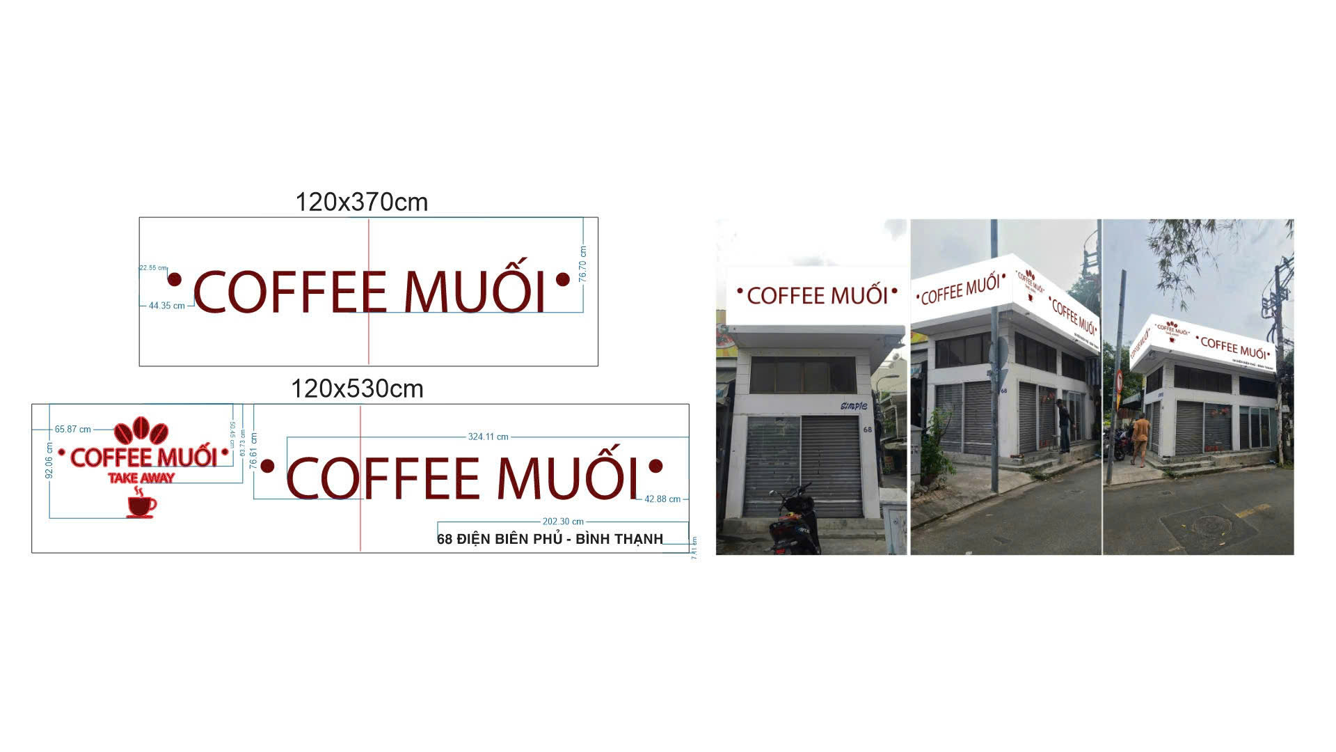 Mặt tiền Coffee Muối với bảng hiệu chữ nổi hoàn thiện – ảnh 23