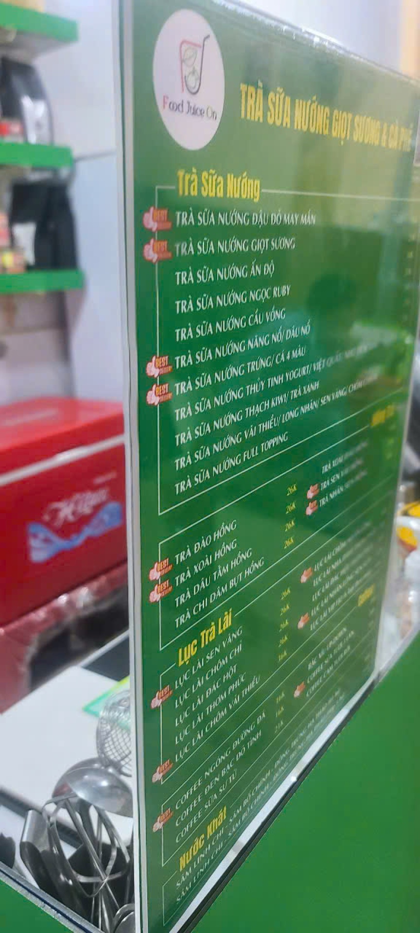 Hộp đèn Mica và logo Food Juice On hoàn thiện – ảnh 1