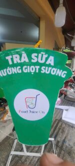 Hộp đèn Mica và logo Food Juice On hoàn thiện – ảnh 2