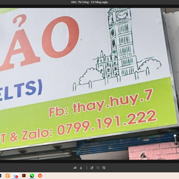 Nội dung thiết kế bảng hiệu Gia Bảo English – IELTS