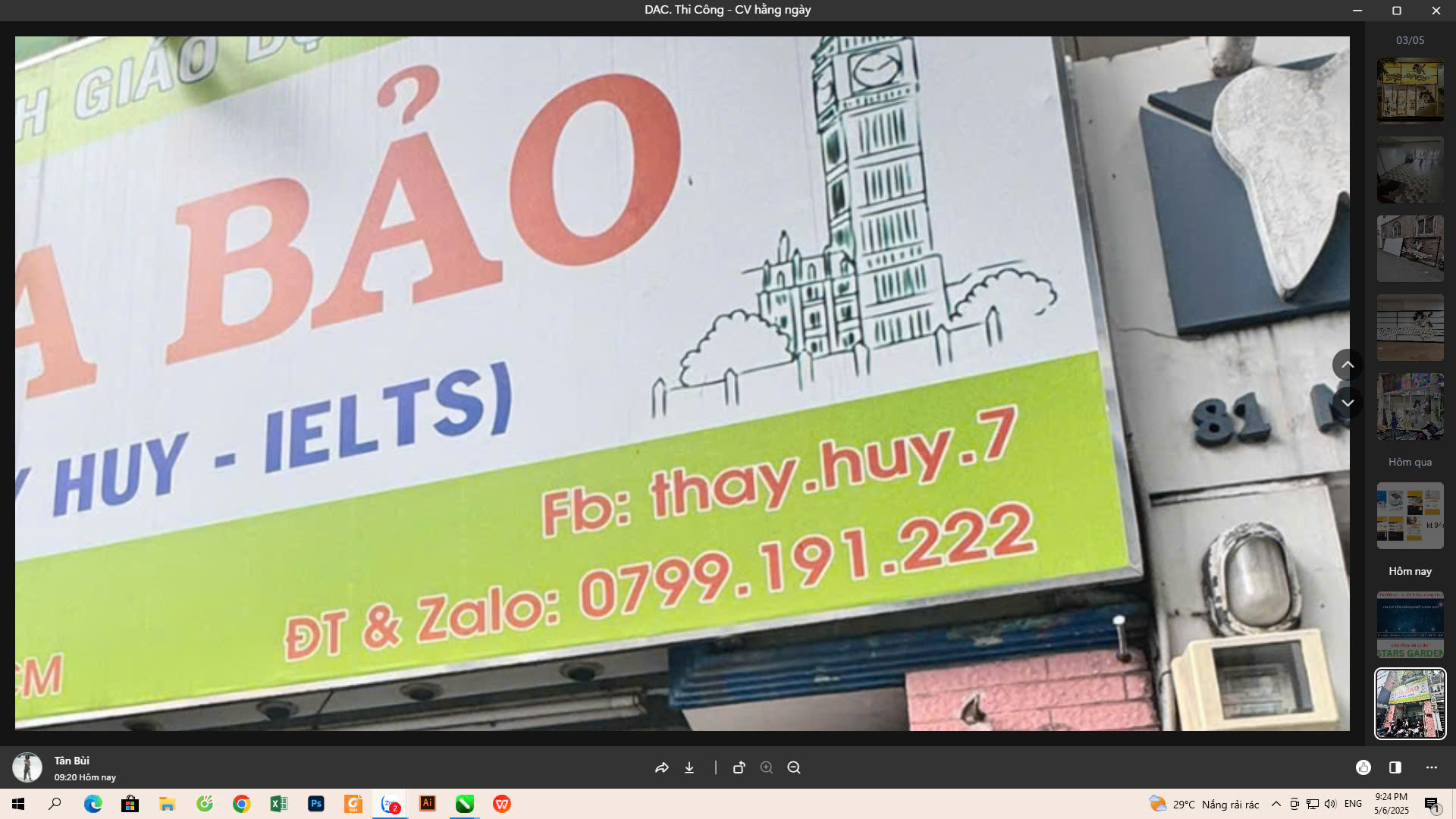Nội dung thiết kế bảng hiệu Gia Bảo English – IELTS