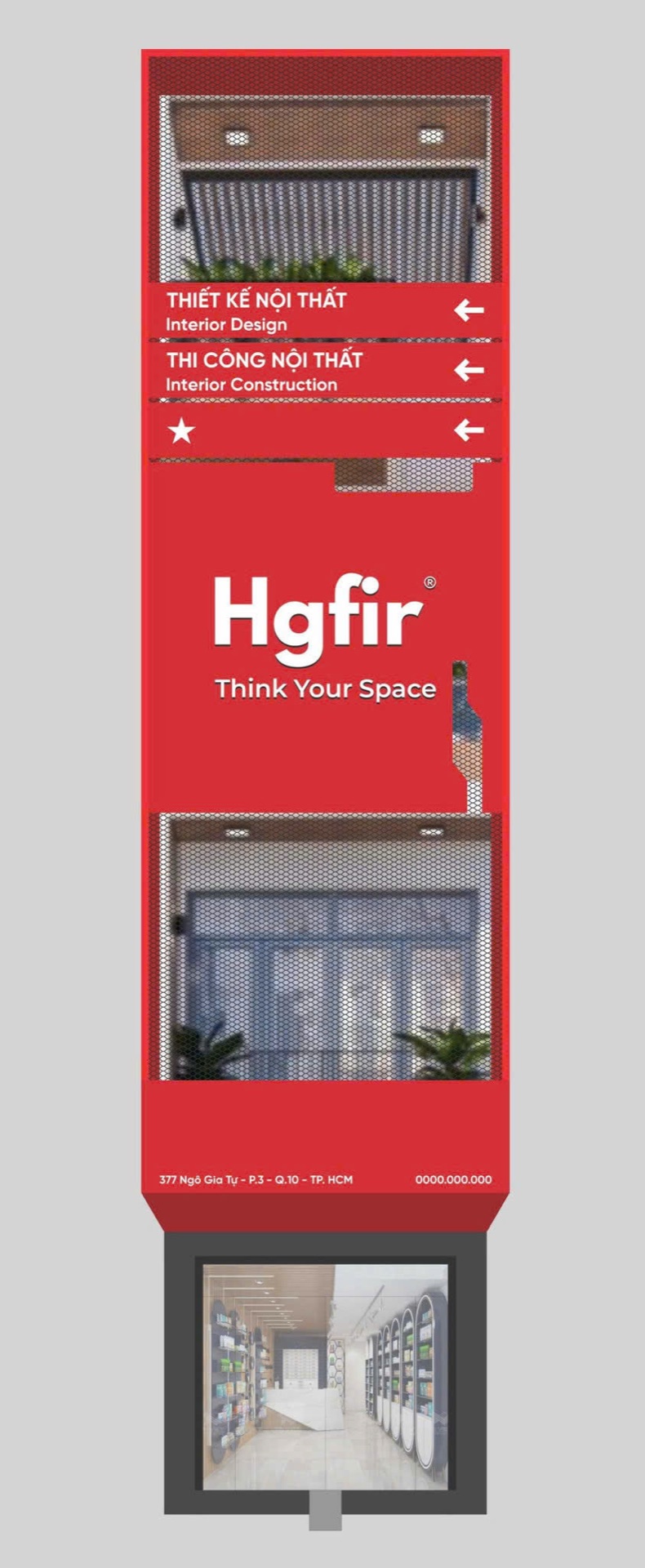 HGFiR – Bảng hiệu chữ nổi mặt dựng Alu