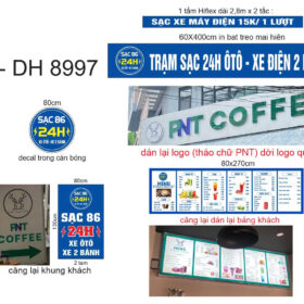 Bản thiết kế hạng mục bảng hiệu PNT Coffee