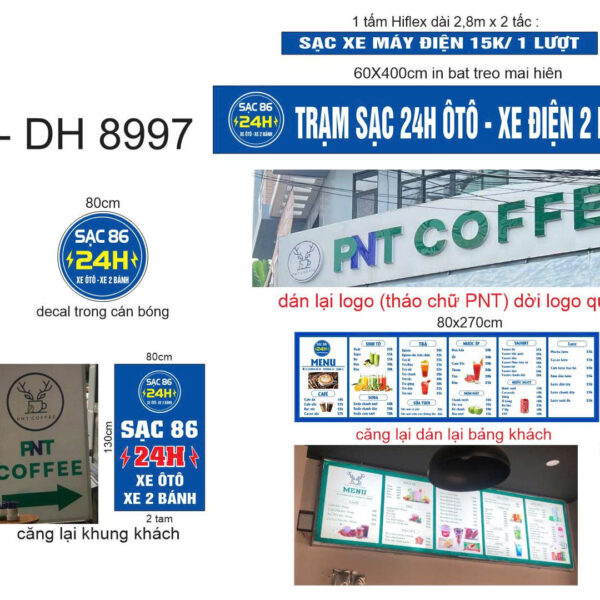 Bản thiết kế hạng mục bảng hiệu PNT Coffee